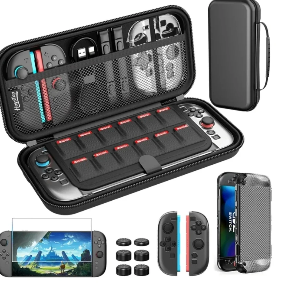 Black and Gray Switch Carrying Case And Protection Set